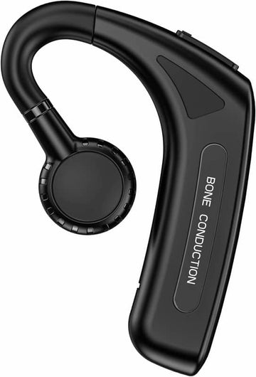 Open Ear Headphones Bluetooth Single Bone Conduction Wireless Earbuds with Earhooks Microphone Earphones Waterproof Long Battery Life Earpiece for Workout Sports Running Android iOS Non Ear Plug